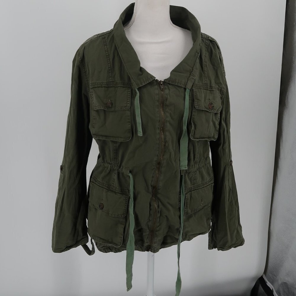 Bar III Green Army Style Utility Jacket Size Large